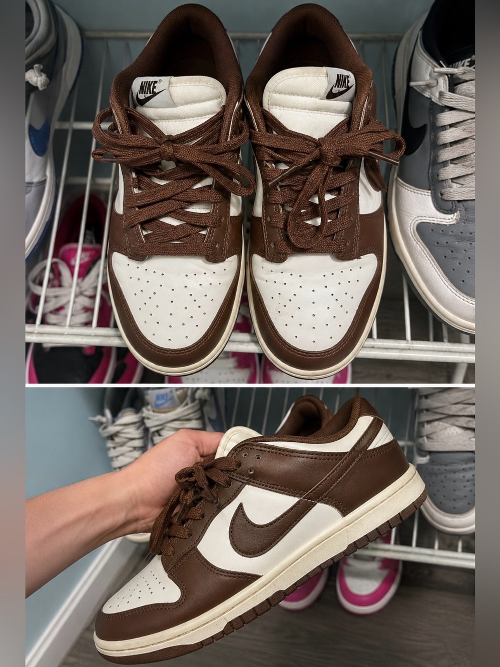 Nike Low-Top Sneakers in Brown and White